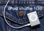Apple iPod Shuffle 3rd Gen - 1GB - Silver - MB225Z